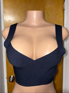 Aritzia Babaton Navy Ribbed Tank Top NWT